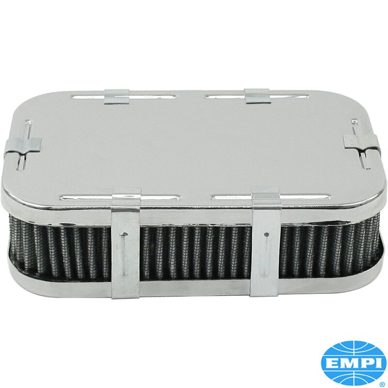 Chrome Rectangular Air Filter - IDF Carburettor Air Filter - (63mm Or 2.5inch Tall)