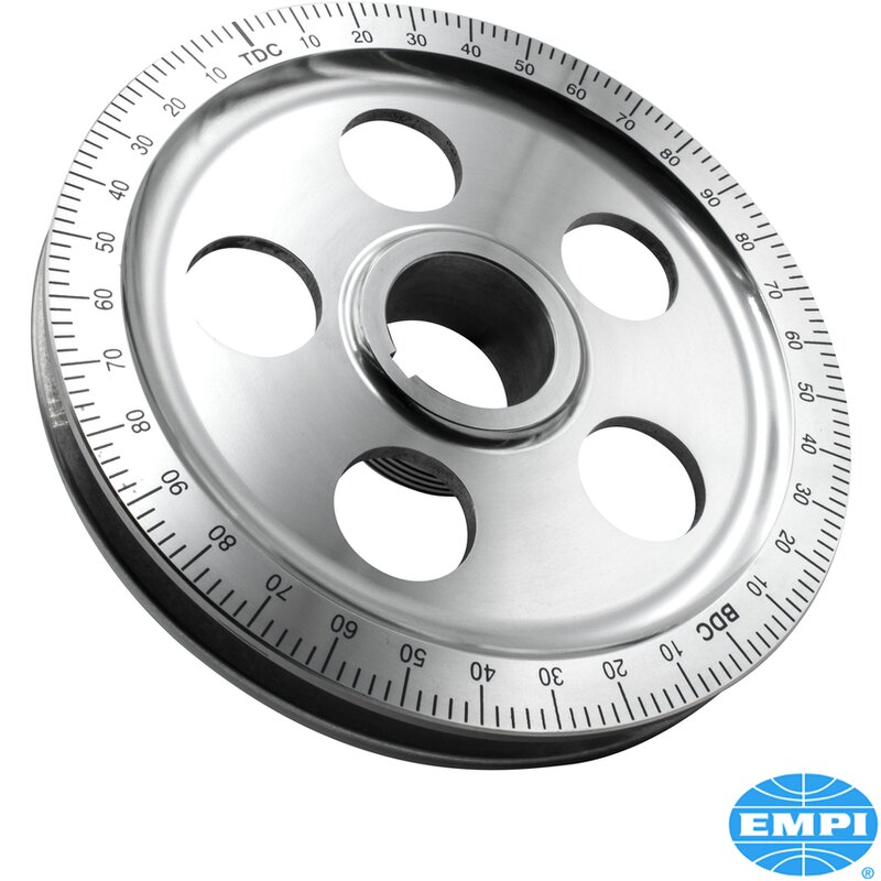 Aluminium Crankshaft Pulley - Blue Timing Marks With Holes - Type 1 Engines