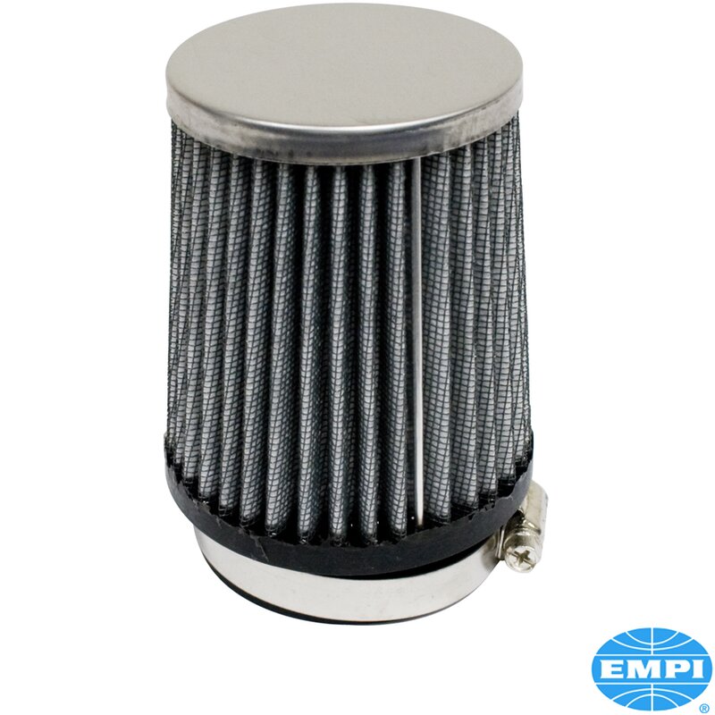 Luftfilter, Pod-Style, 2 5/8" hals, 4 3/4" høy. For Holley og Zenith forgassere