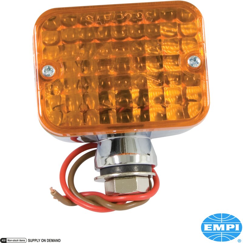 Minilys med dobbel glødelampe, 12 Volt, gul