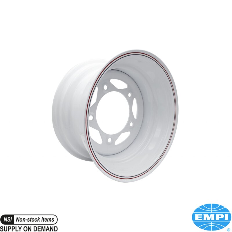 Lakkert stålhjul, hvit, 8x15", 5x205, 3" ryggavstand