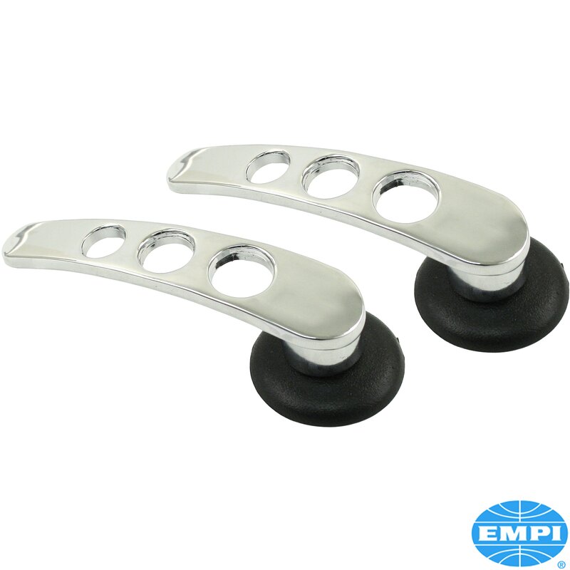 Beetle Black And Chrome Interior Door Handles - 1955-67 (Also Karmann Ghia)