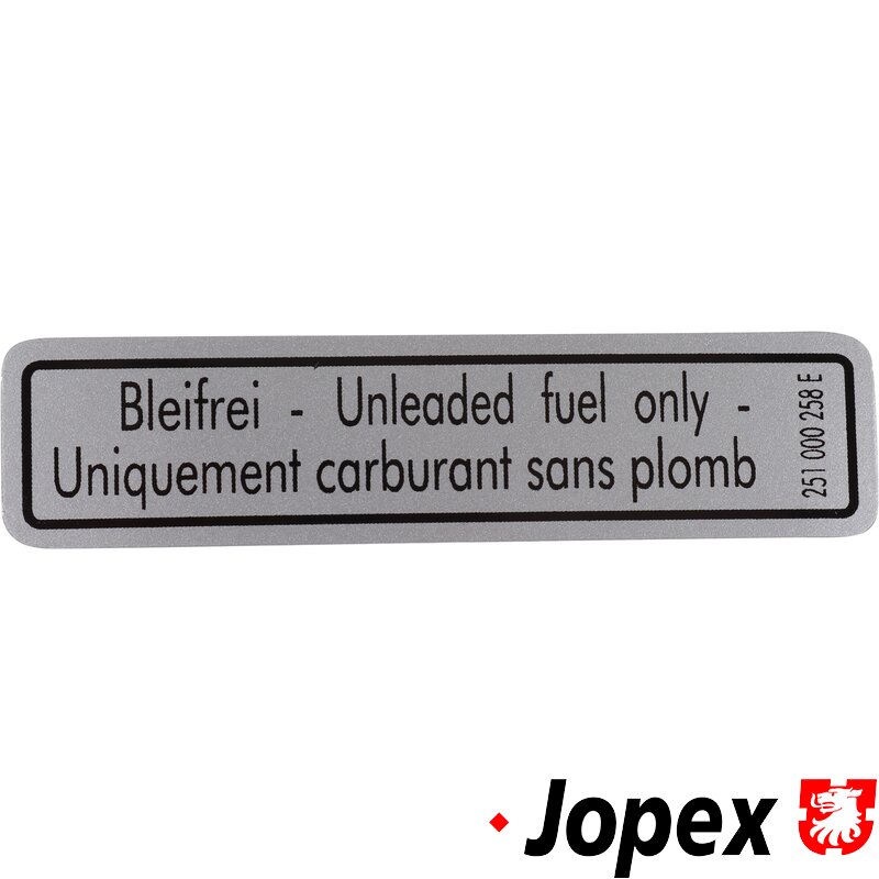 Unleaded Fuel Sticker