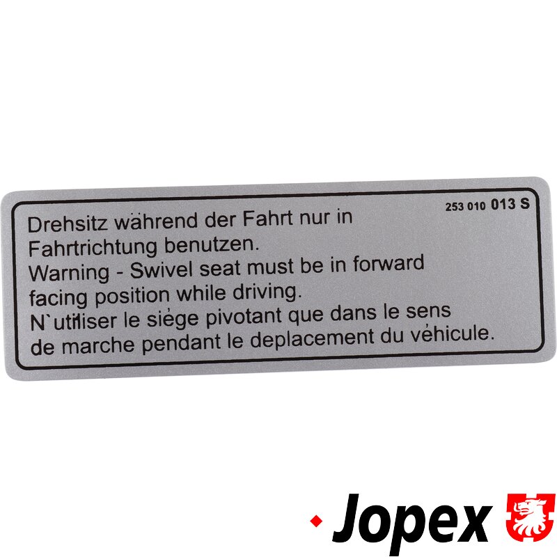 T25 Westfalia Swivel Seat Sticker