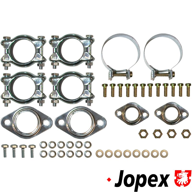 Type 1 Exhaust Fitting Kit With Tailpipe Clamps And Heater Hose Clamps