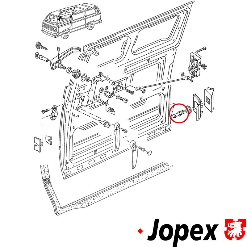 Type 25 Sliding Door Striker Pin