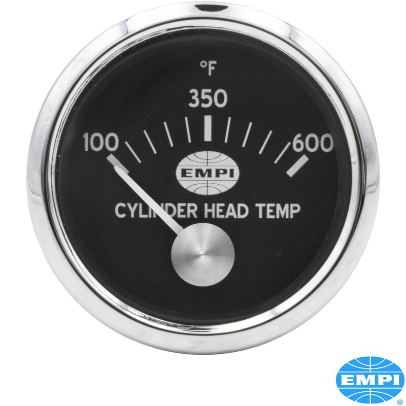 Topplokktemperaturmåler med kromring, 100–600 °F