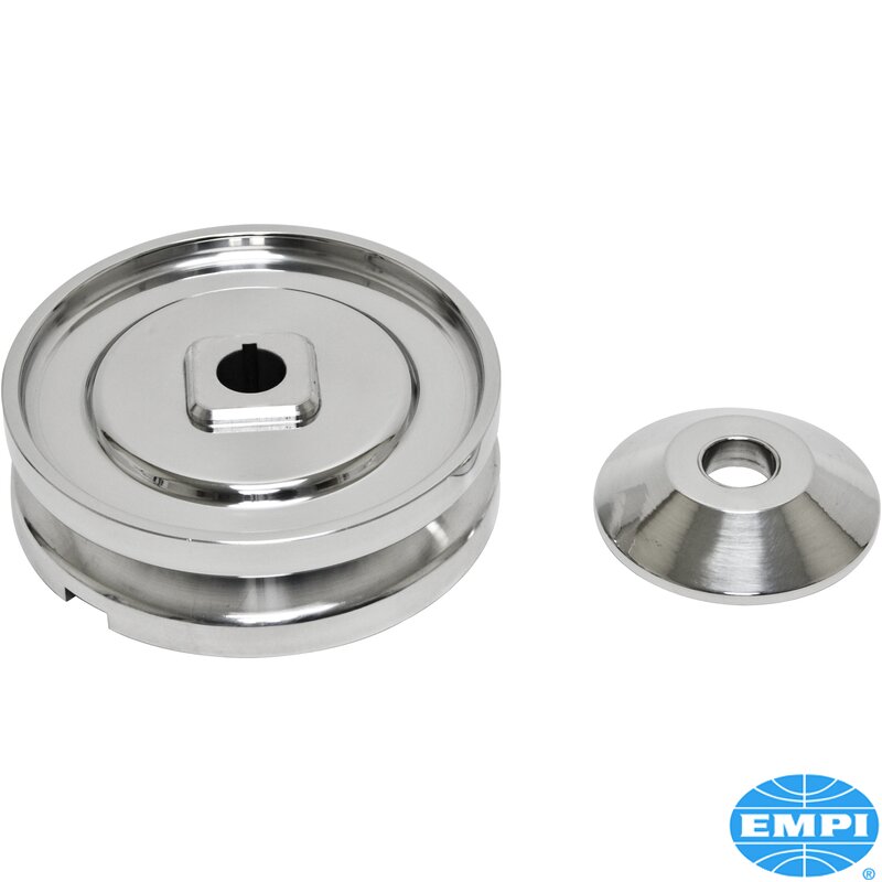 Polished Billet Aluminium Top Pulley - Type 1 Engines (Fits Alternator Or Dynamo) - 12 Volt