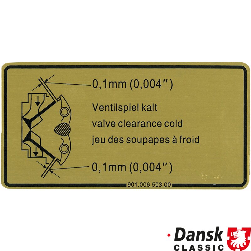 Porsche 911,914 Valve Clearence Sticker - 1964-90