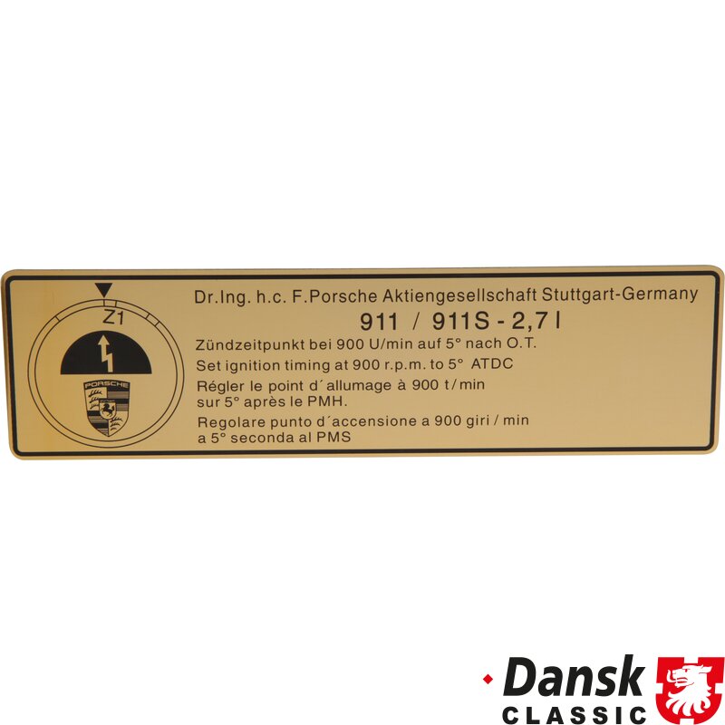 Porsche 911 Sticker, Ignition Point - 1973-75