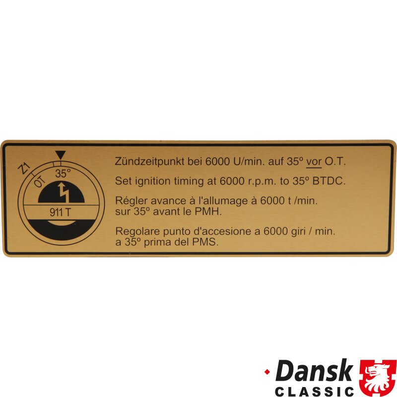 Porsche 911 Ignition Timing Sticker - 1967-71