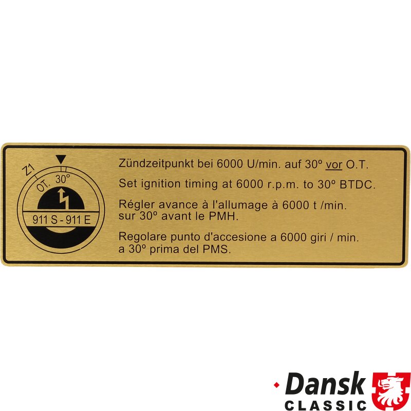 Porsche 911 Sticker, Ignition Point - 1969-71