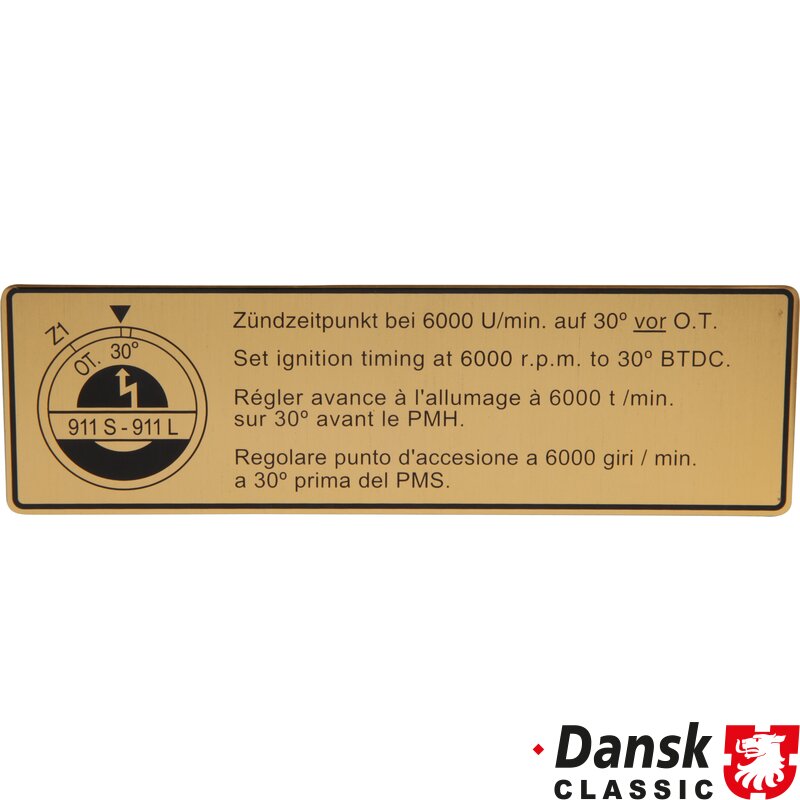 Porsche 911 Ignition Timing Sticker - 1964-68