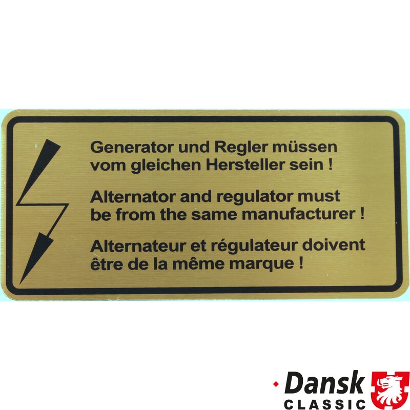 Porsche 911,912,914 Alternator Sticker - 1964-76