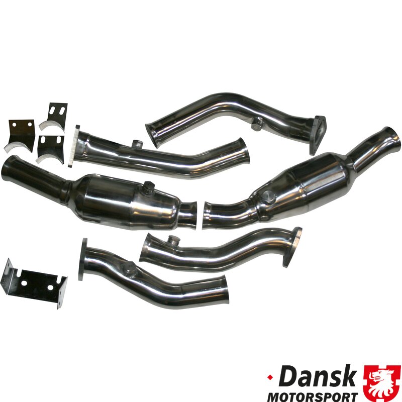 Porsche 993 Catalytic Converter Set, Sport, 100 Cells For Bischoff/Gillet Exhaust System. Stainless Steel, Polished