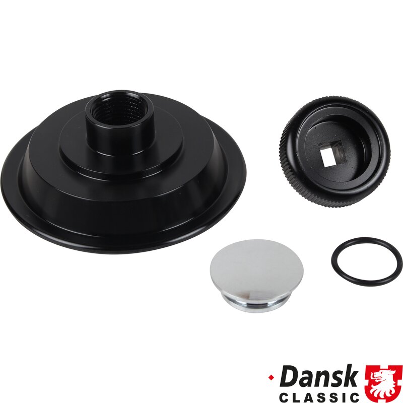 Porsche 911,964,928,993 Door Knob Set, One Side, Alu, Black Anodized With Chrome Cap