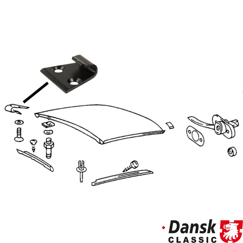 Porsche 911,964 Latch For Targa Hard Top. 6 Pcs. Needed Per Hard Top, Black Powder Coated - 1966-93 (Targa)