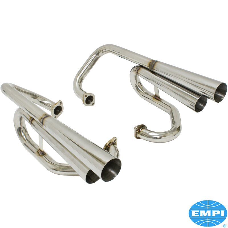 *NCA* Baywindow Bus EMPI Single Quiet Pack Exhaust System - Type 4 Engines