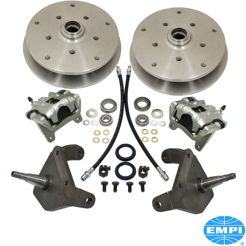 Beetle EMPI Front Disc Brake Conversion Kit With Drop Spindles (Double Drilled, 5x205 + 5x130) - 1966-79