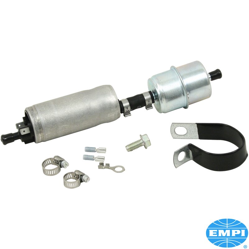 Elektrisk In-Line drivstoffpumpe med filter, 12 V. Pumper 30 Gallons/114 L i timen. Krever ingen trykkregulator