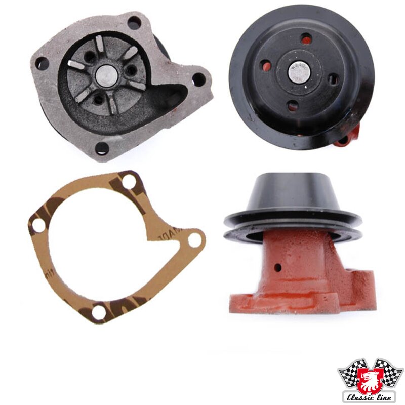 Vannpumpe med trinse og pakning