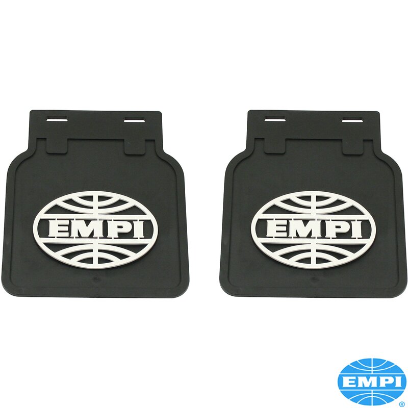 EMPI skvettlappsett, svart med hvit logo, 2 stk