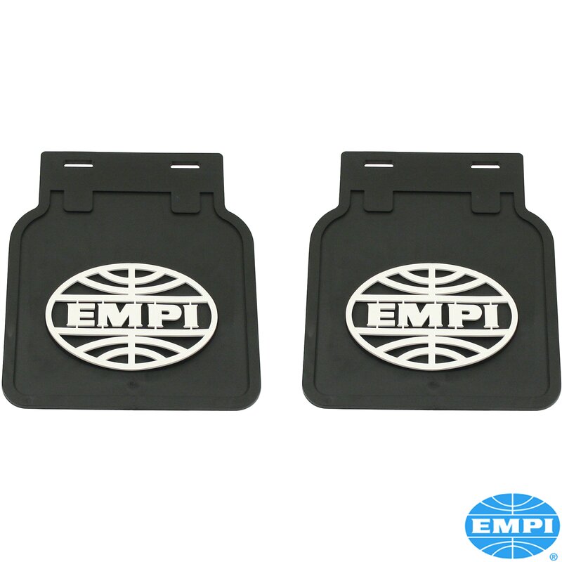 EMPI Mud Flaps - Black With White Logo