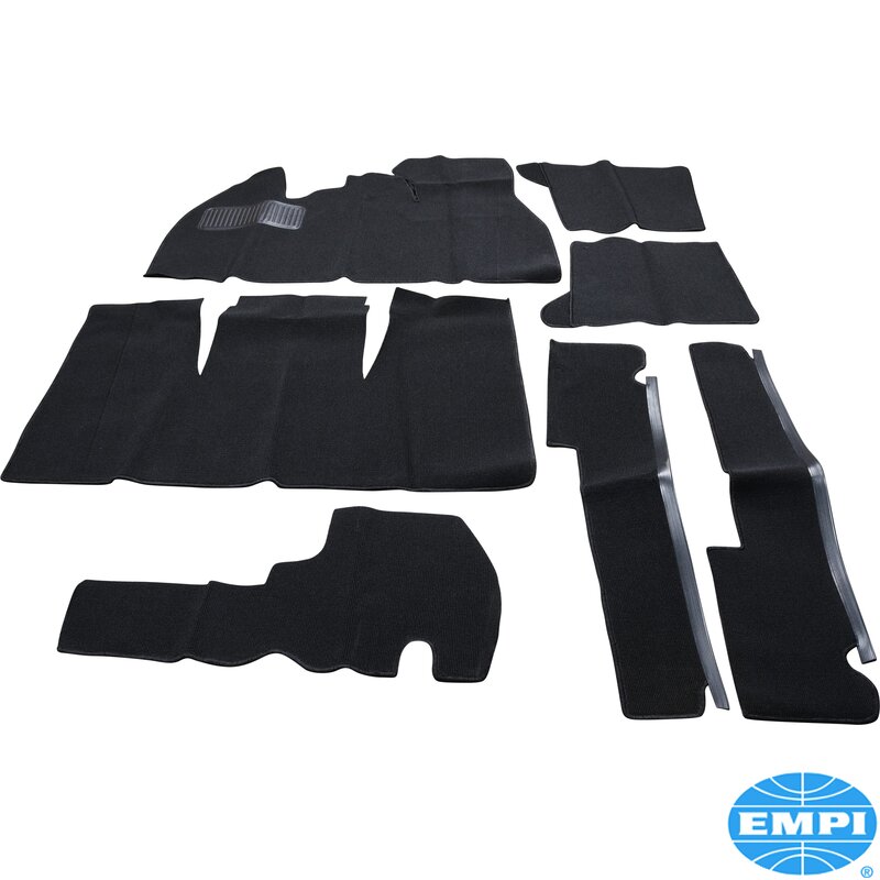 Beetle Black Carpet Kit - 1968-71 - 7 Piece Set (LHD)
