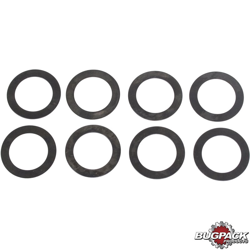 Ventilfjærshimssett, enkelt, herdet, 0,38 mm, 8 stk, Bugpack. For innstilling av riktig fjærinstallasjonshøyde