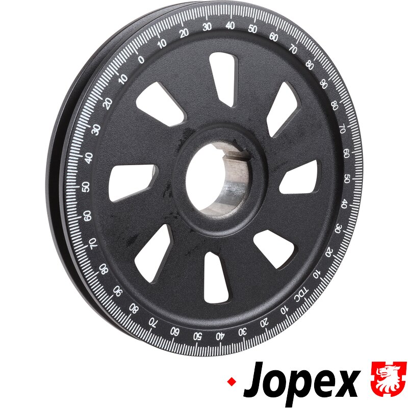 Black Aluminium Sawblade Crankshaft Pulley - Black Timing Marks - Type 1 Engines