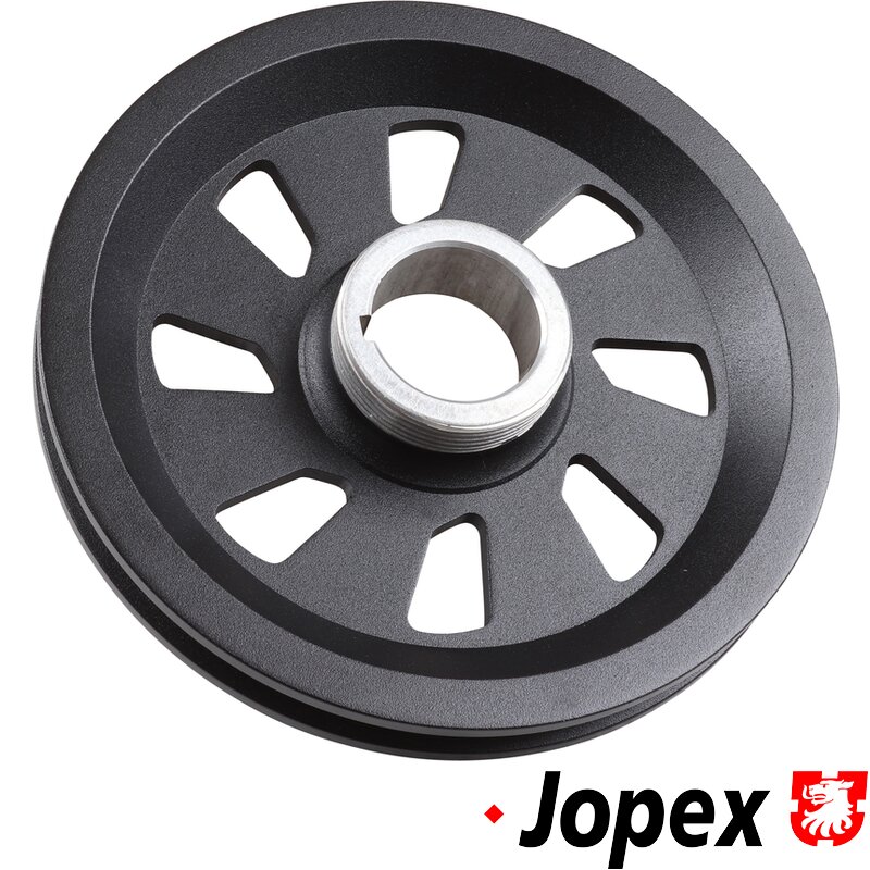 Black Aluminium Sawblade Crankshaft Pulley - Black Timing Marks - Type 1 Engines