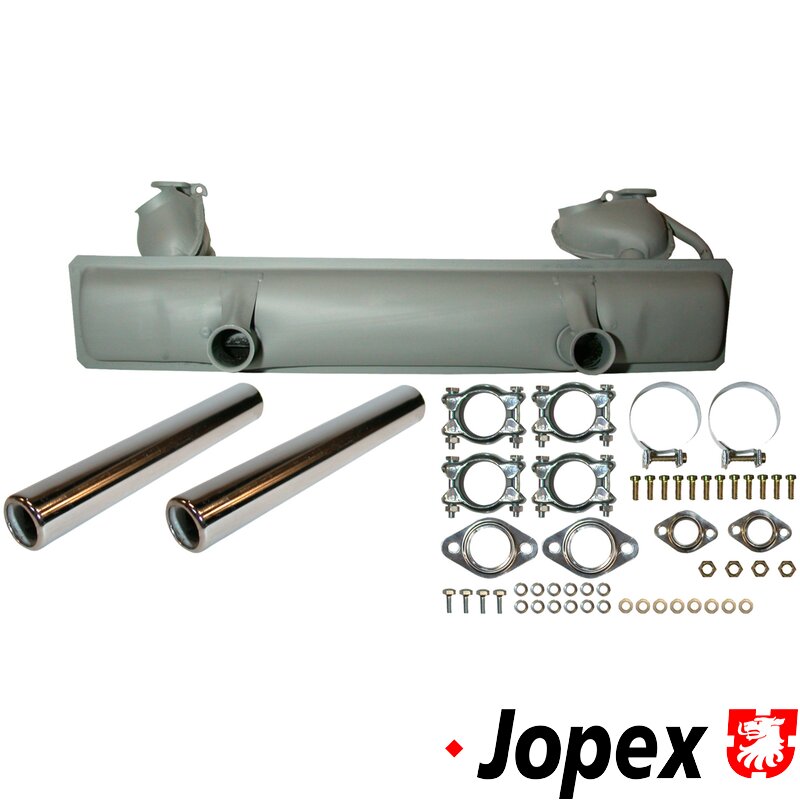 Beetle Exhaust Kit (Not 1200cc) - Cast Pre Heat On Left And Curved Pipe On Right