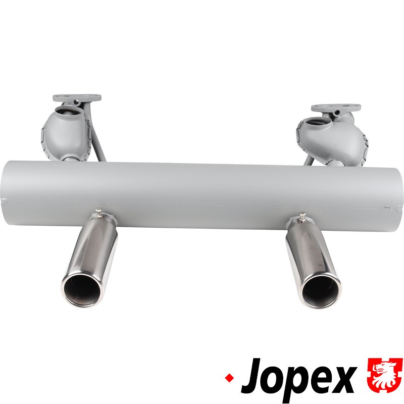 Beetle Classic Sport Exhaust - Twin Hotspot - Aluminium Coated - Stainless Super Tailpipes