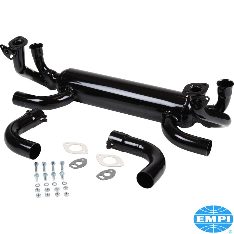 T181 73-75 EMPI 2 Tip Exhaust - Black