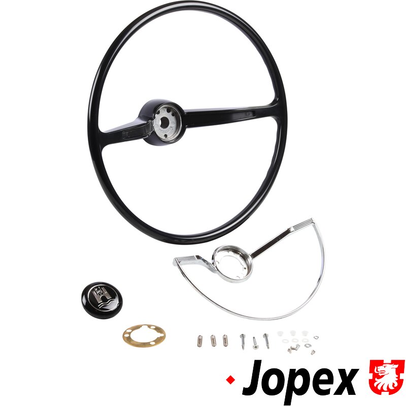Beetle Steering Wheel - Black With Semi D Horn Push - 1960-71