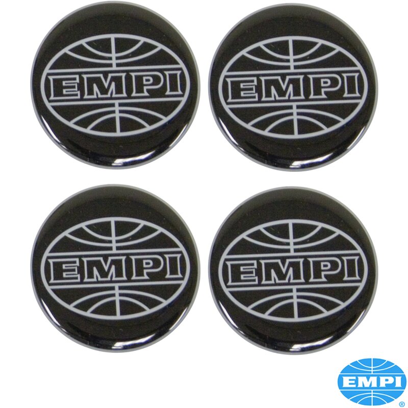 Empi logosett for navkapsel, sort/sølv, Ø43 mm, 4 stk