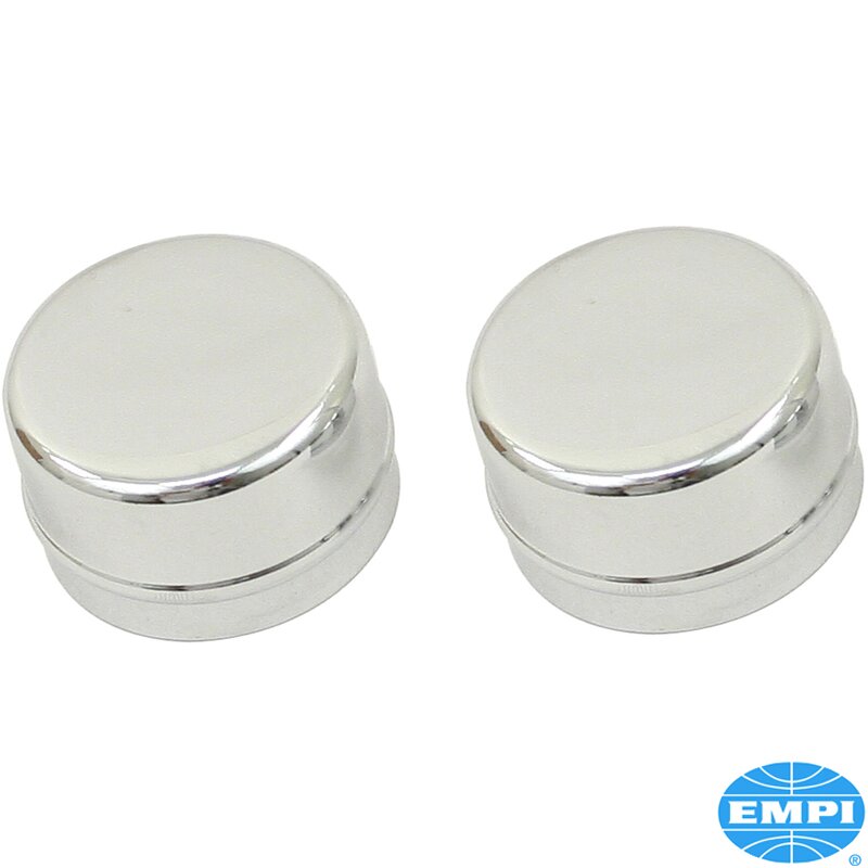 Navkapselsett for EMPI spindelmonterte hjul, krom, uten logo, 2 stk