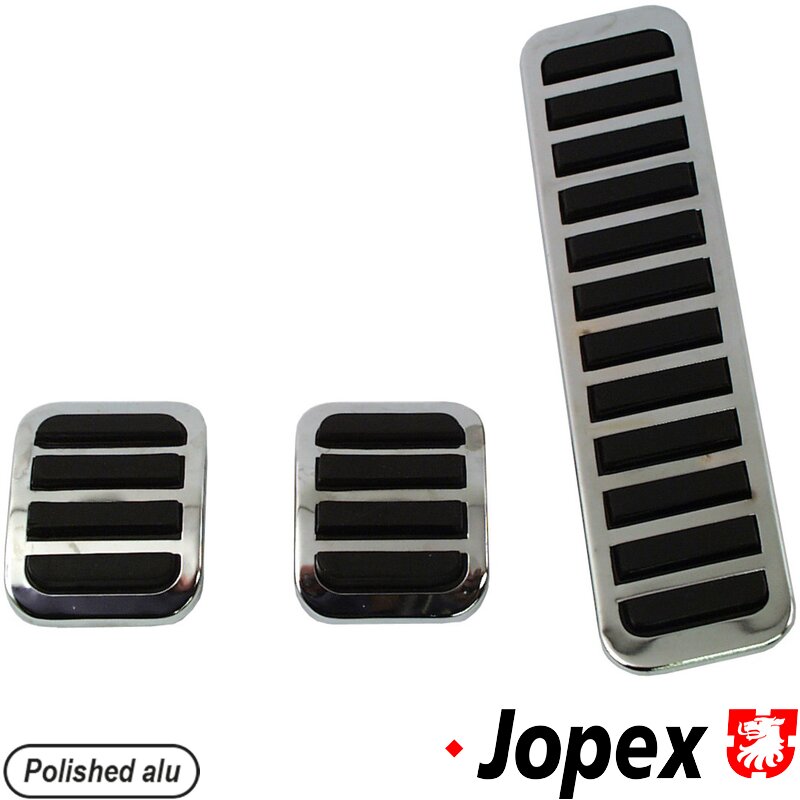 Chrome And Black Accelerator, Clutch And Brake Pedal Cover Set