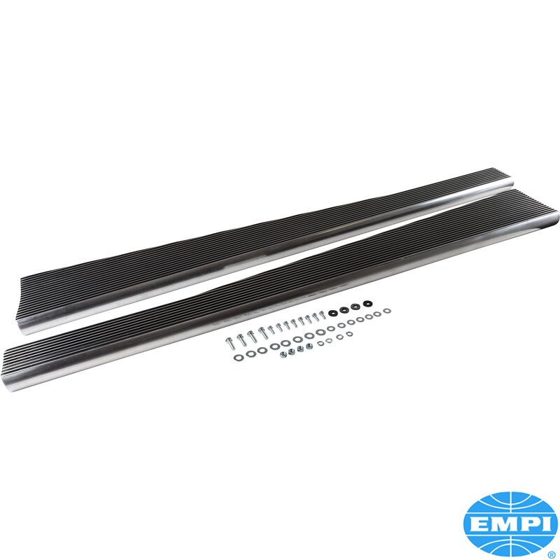 Beetle Billet Running Board Set (Gloss Black With Polished Edge)