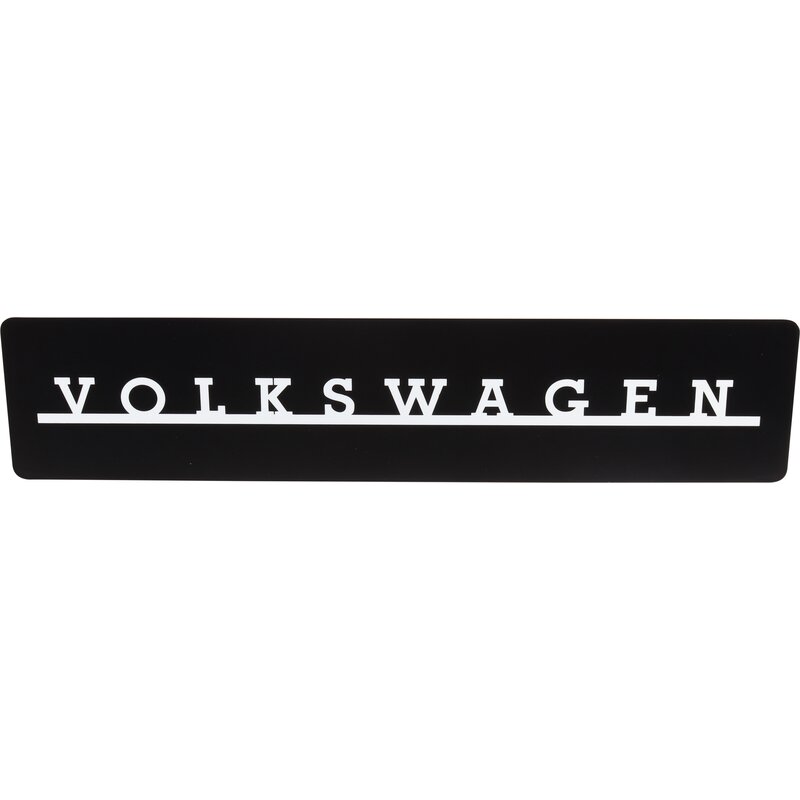 Vis nummerskilt med Volkswagen-skrift, svart/hvit