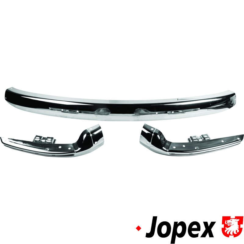 Baywindow Bus Chrome Front Bumper With Step Pieces (3 Piece Kit) - 1968-72