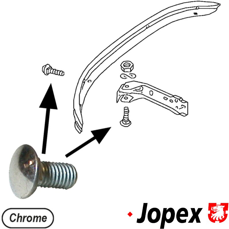 Beetle Bumper Bolt - 15mm Long For Use On Europa Bumpers - Top Quality