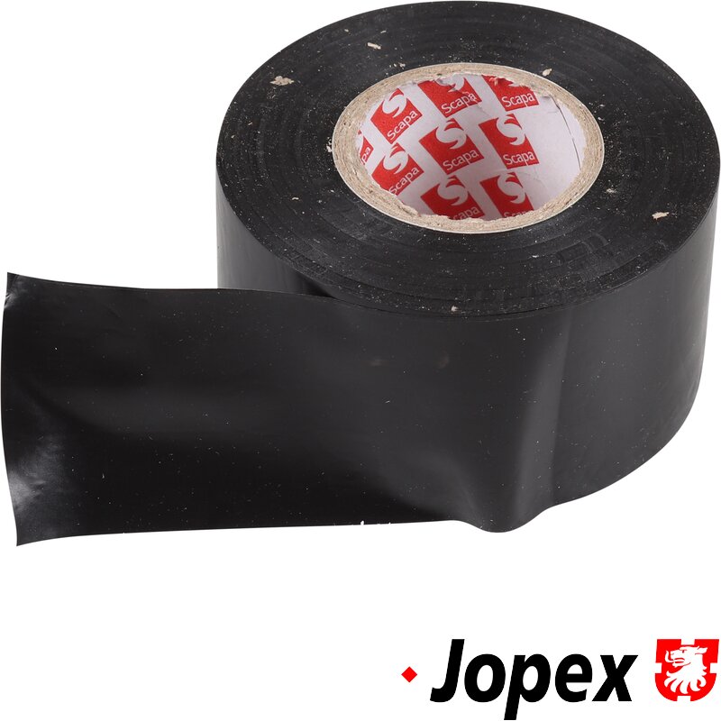 Støtfangertape, 38 mm bredde, 25 m rull, svart