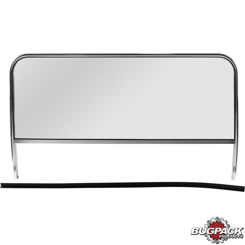 Dune Buggy frontrute med polert og anodisert aluminiumsramme. Med 16" glass, 42 1/4" ramme