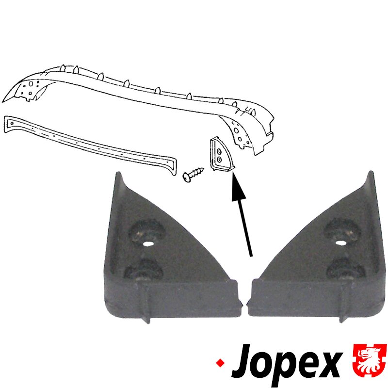 1303 Beetle Cabriolet Header Bow Corner Wedge - Pair - 1973-79