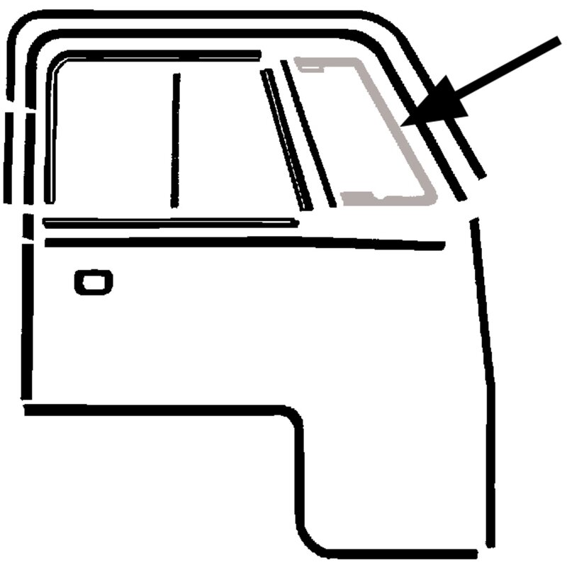 Splitscreen Bus Cab Door Quarter Light Seal - Right - 1953-67