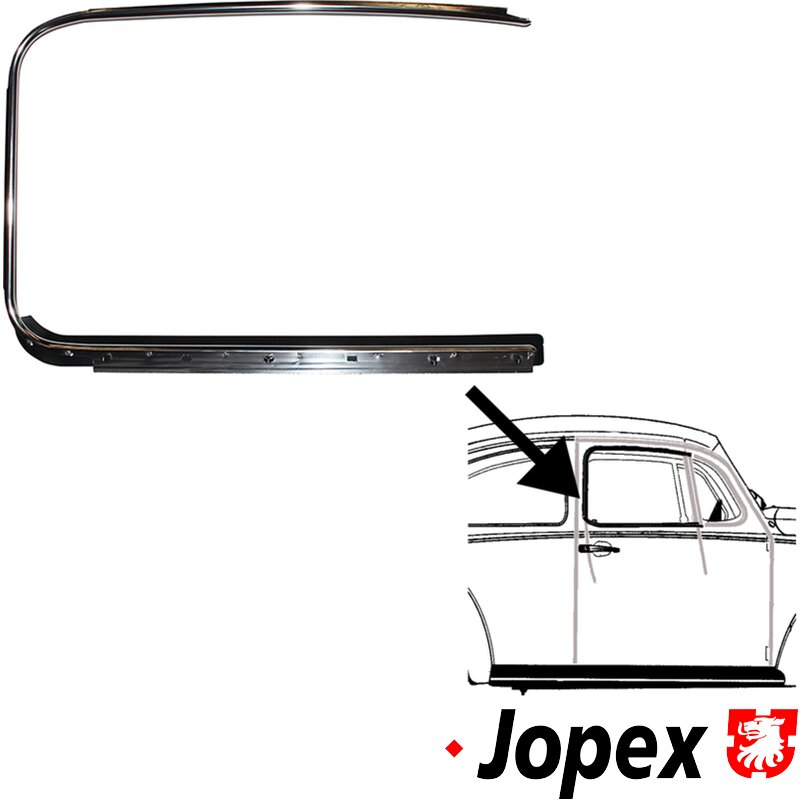 Beetle Outer Scraper With Chrome Trim - Right - 1953-64