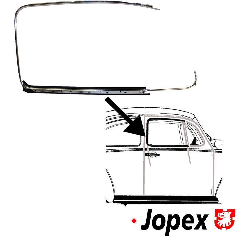 Beetle Outer Scraper With Chrome Trim - Right - 1965-79 - Top Quality