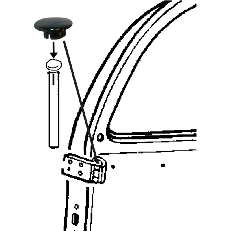 Beetle Door Hinge Pin Plug (On Top Of Hinge Pin)