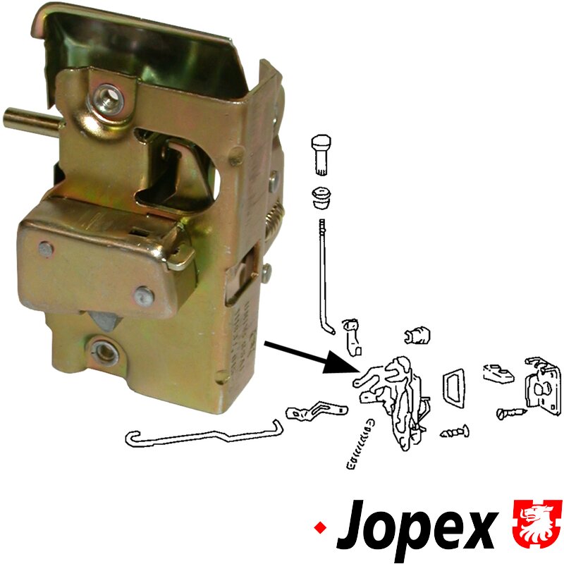 Beetle Door Lock Mechanism - 1956-64 - Left